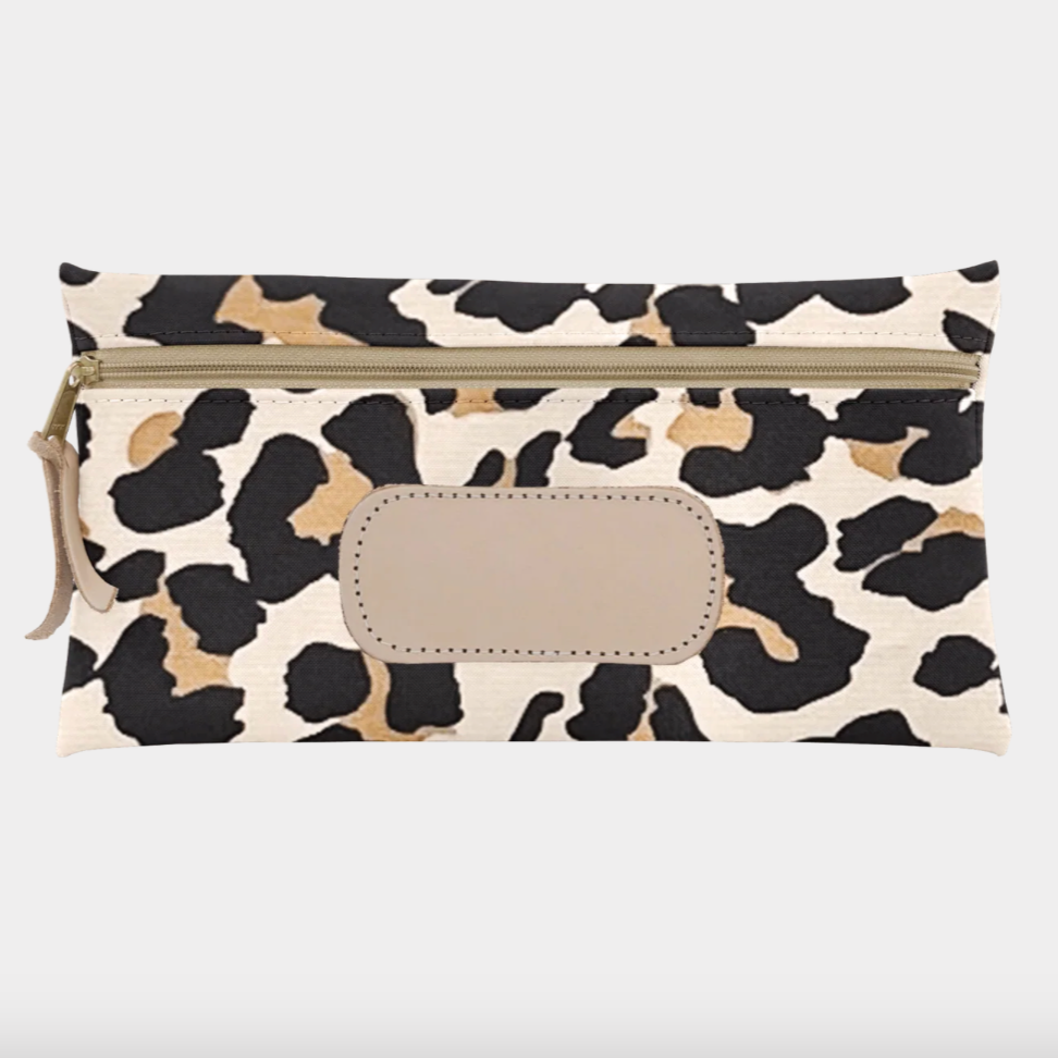 Jon Hart Large Pouch in Leopard Canvas