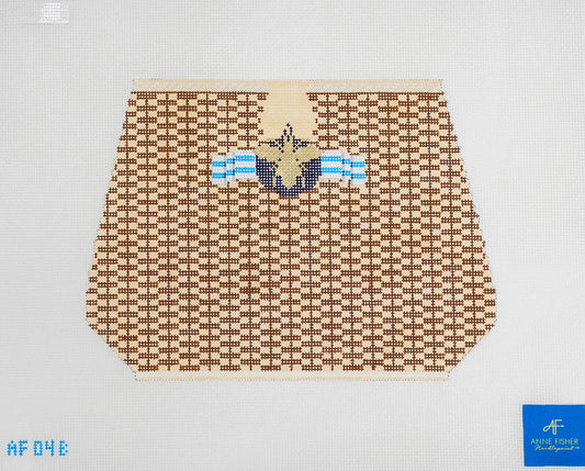 Large Woven Clutch with Bumblebee Clasp